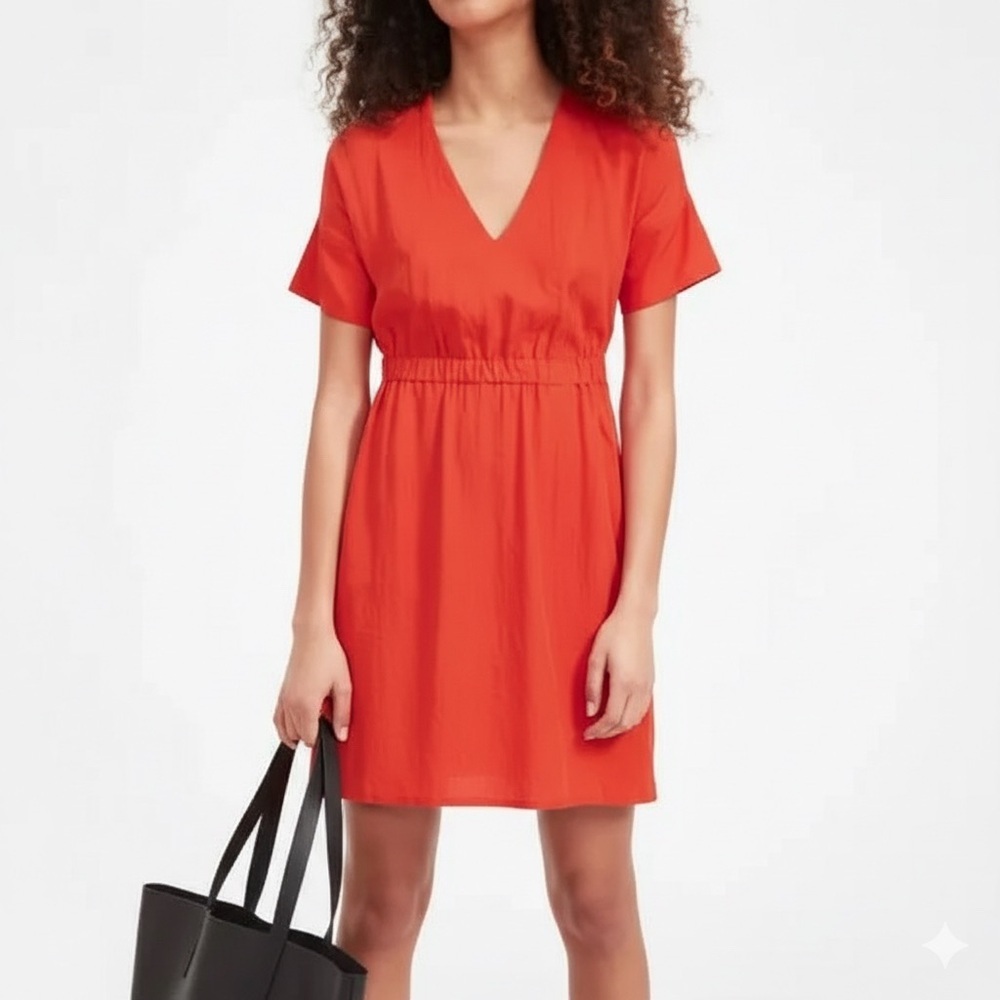 Everlane Dress Women’s Japanese Goweave V-Neck Knee Length Size 00